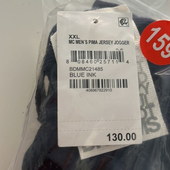 Barefoot Dreams Men’s Pima Jersey Jogger pants Drawstring Sz XXL Blue Ink NWT - Picture 6 of 6